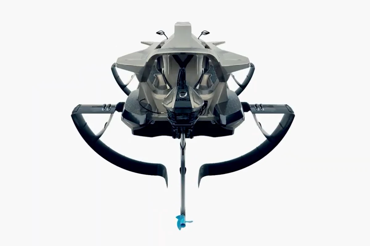 Quadrafoil Q2S vu de face, foils déployés